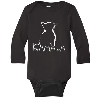 Kamala Harris Cat Lettering Funny President Kamala 2024 Cat Gift Baby Long Sleeve Bodysuit