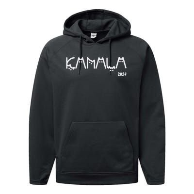 Kamala Harris Cat Lettering Positive Funny Gift Performance Fleece Hoodie