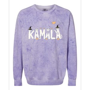 Kamala Halloween Cat Lover Witch Name Design Colorblast Crewneck Sweatshirt