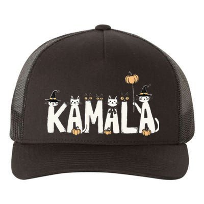 Kamala Halloween Cat Lover Witch Name Design Yupoong Adult 5-Panel Trucker Hat