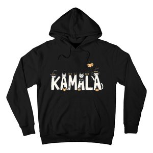 Kamala Halloween Cat Lover Witch Name Design Hoodie