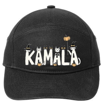 Kamala Halloween Cat Lover Witch Name Design 7-Panel Snapback Hat