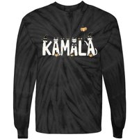 Kamala Halloween Cat Lover Witch Name Design Tie-Dye Long Sleeve Shirt