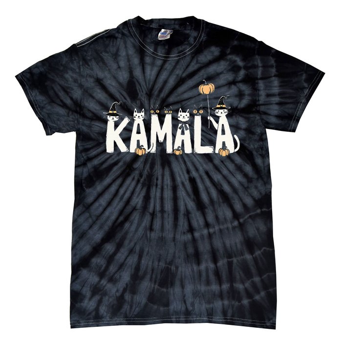 Kamala Halloween Cat Lover Witch Name Design Tie-Dye T-Shirt