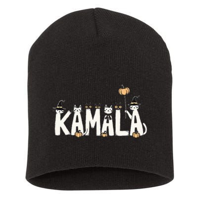 Kamala Halloween Cat Lover Witch Name Design Short Acrylic Beanie