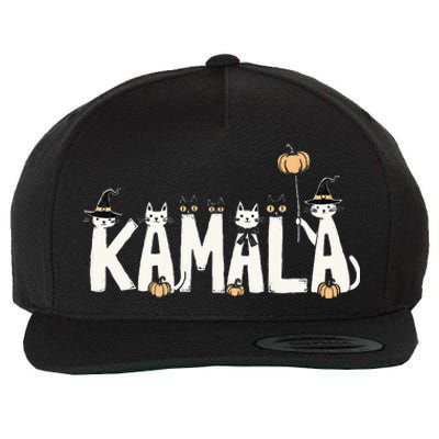 Kamala Halloween Cat Lover Witch Name Design Wool Snapback Cap