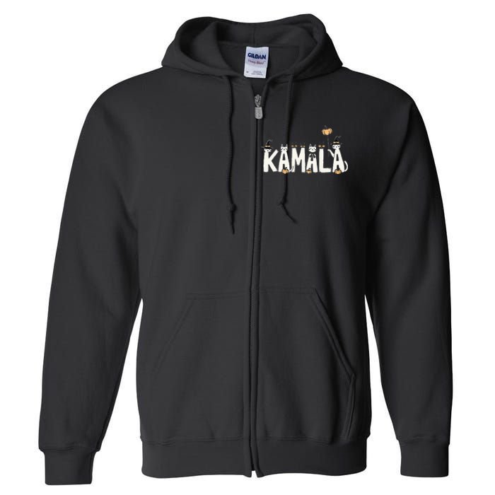 Kamala Halloween Cat Lover Witch Name Design Full Zip Hoodie