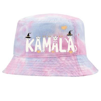 Kamala Halloween Cat Lover Witch Name Design Tie-Dyed Bucket Hat