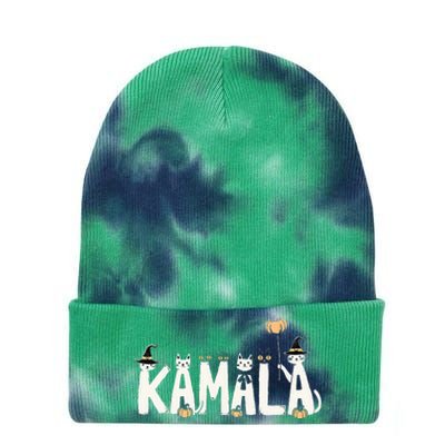 Kamala Halloween Cat Lover Witch Name Design Tie Dye 12in Knit Beanie