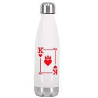 King Hearts Card Costume Playing Cards King Of Hearts Stainless Steel Insulated Water Bottle