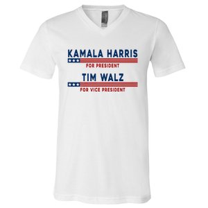 Kamala Harris Cat Lettering Positive Minimalist Premium V-Neck T-Shirt