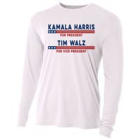 Kamala Harris Cat Lettering Positive Minimalist Premium Cooling Performance Long Sleeve Crew