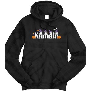 Kamala Harris Cat Lettering Funny Halloween Kamala Cat Tie Dye Hoodie