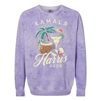 Kamala Harris Coconut Tree Colorblast Crewneck Sweatshirt