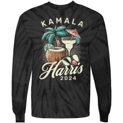 Kamala Harris Coconut Tree Tie-Dye Long Sleeve Shirt