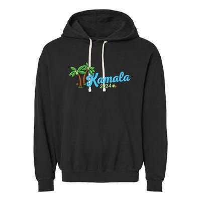 Kamala Harris Coconut Tree 2024 Democrat For President Garment-Dyed Fleece Hoodie