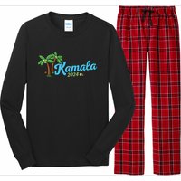 Kamala Harris Coconut Tree 2024 Democrat For President Long Sleeve Pajama Set