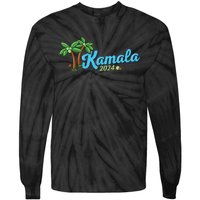 Kamala Harris Coconut Tree 2024 Democrat For President Tie-Dye Long Sleeve Shirt