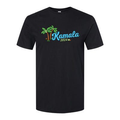 Kamala Harris Coconut Tree 2024 Democrat For President Softstyle CVC T-Shirt