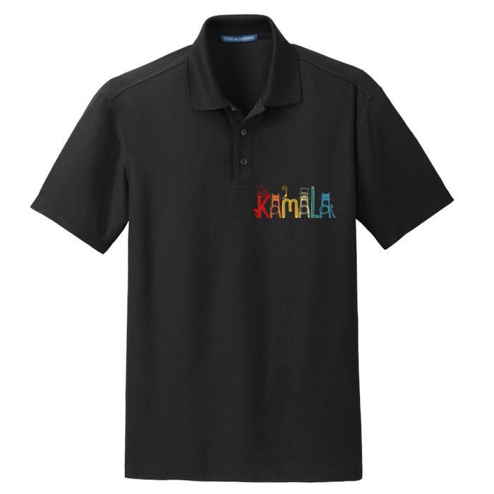 Kamala Harris Cat Lettering Positive Funny Dry Zone Grid Polo