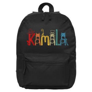 Kamala Harris Cat Lettering Positive Funny 16 in Basic Backpack