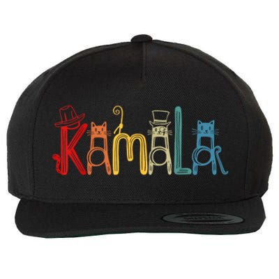 Kamala Harris Cat Lettering Positive Funny Wool Snapback Cap