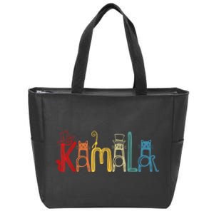 Kamala Harris Cat Lettering Positive Funny Zip Tote Bag