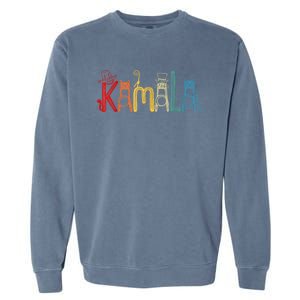 Kamala Harris Cat Lettering Positive Funny Garment-Dyed Sweatshirt