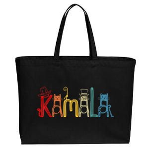 Kamala Harris Cat Lettering Positive Funny Cotton Canvas Jumbo Tote