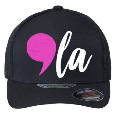 Kamala Harris Comma 2024 Election Flexfit Unipanel Trucker Cap