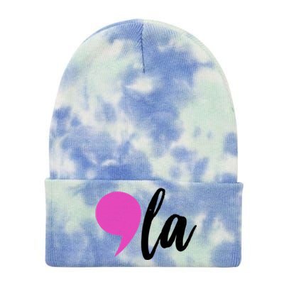 Kamala Harris Comma 2024 Election Tie Dye 12in Knit Beanie