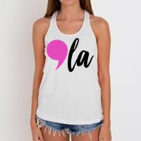 Kamala Harris Comma 2024 Election Women's Knotted Racerback Tank