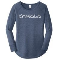 Kamala Harris Cat Lettering Positive Funny Women's Perfect Tri Tunic Long Sleeve Shirt