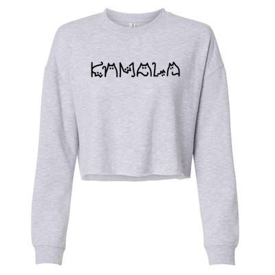 Kamala Harris Cat Lettering Positive Funny Cropped Pullover Crew