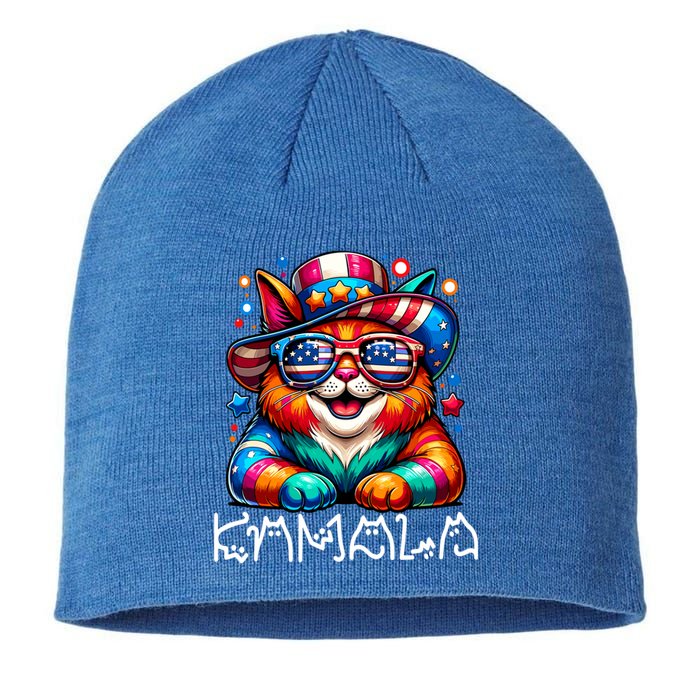 Kamala Harris Cat Lettering Funny President Kamala 2024 Cat Gift Sustainable Beanie