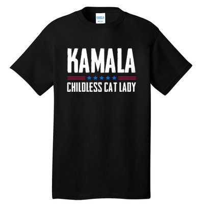 Kamala Harris Childless Cat Lady 2024 Tall T-Shirt