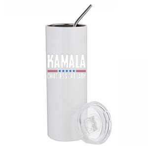 Kamala Harris Childless Cat Lady 2024 Stainless Steel Tumbler