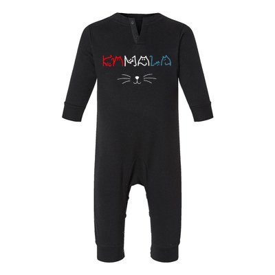 Kamala Harris Cat Lettering Positive Funny Infant Fleece One Piece