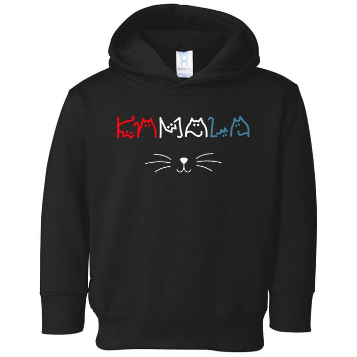 Kamala Harris Cat Lettering Positive Funny Toddler Hoodie