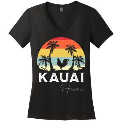 Kauai Hawaii Chicken Lover Souvenir Women's V-Neck T-Shirt