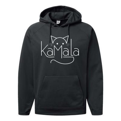 Kamala Harris Cat Lettering Positive Minimalist Performance Fleece Hoodie