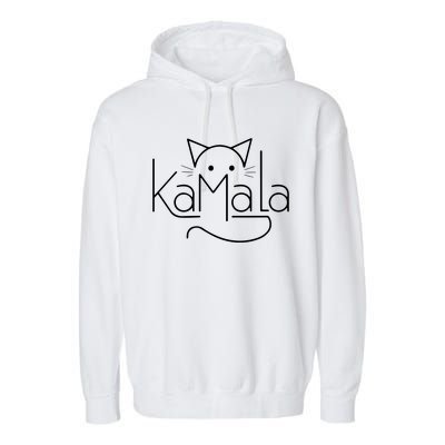 Kamala Harris Cat Lettering Positive Minimalist Garment-Dyed Fleece Hoodie