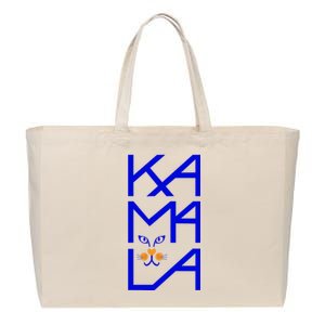 Kamala Harris Cat Funny 2024 President Cotton Canvas Jumbo Tote