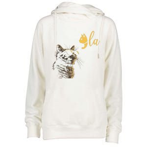 Kamala Harris Cat Lettering Alphabet Cat Lady Womens Funnel Neck Pullover Hood