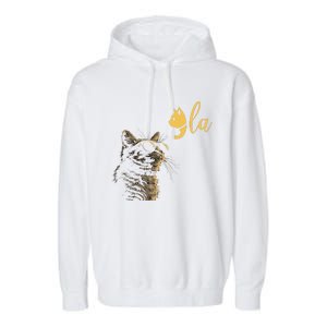 Kamala Harris Cat Lettering Alphabet Cat Lady Garment-Dyed Fleece Hoodie