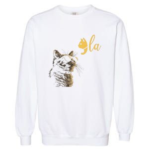 Kamala Harris Cat Lettering Alphabet Cat Lady Garment-Dyed Sweatshirt