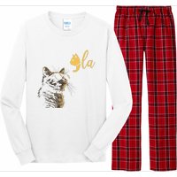 Kamala Harris Cat Lettering Alphabet Cat Lady Long Sleeve Pajama Set