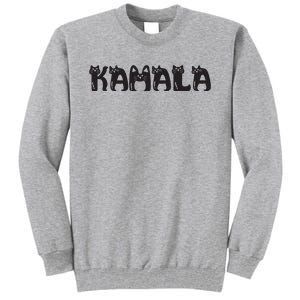 Kamala Harris Cat Lettering Positive Funny 2024 Election Tall Sweatshirt