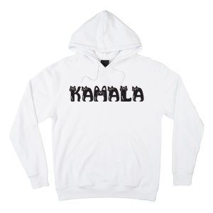 Kamala Harris Cat Lettering Positive Funny 2024 Election Hoodie