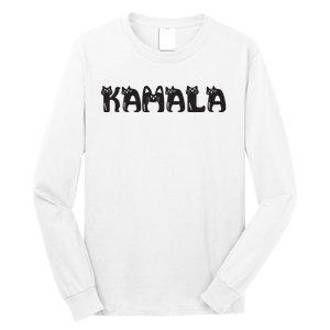 Kamala Harris Cat Lettering Positive Funny 2024 Election Long Sleeve Shirt